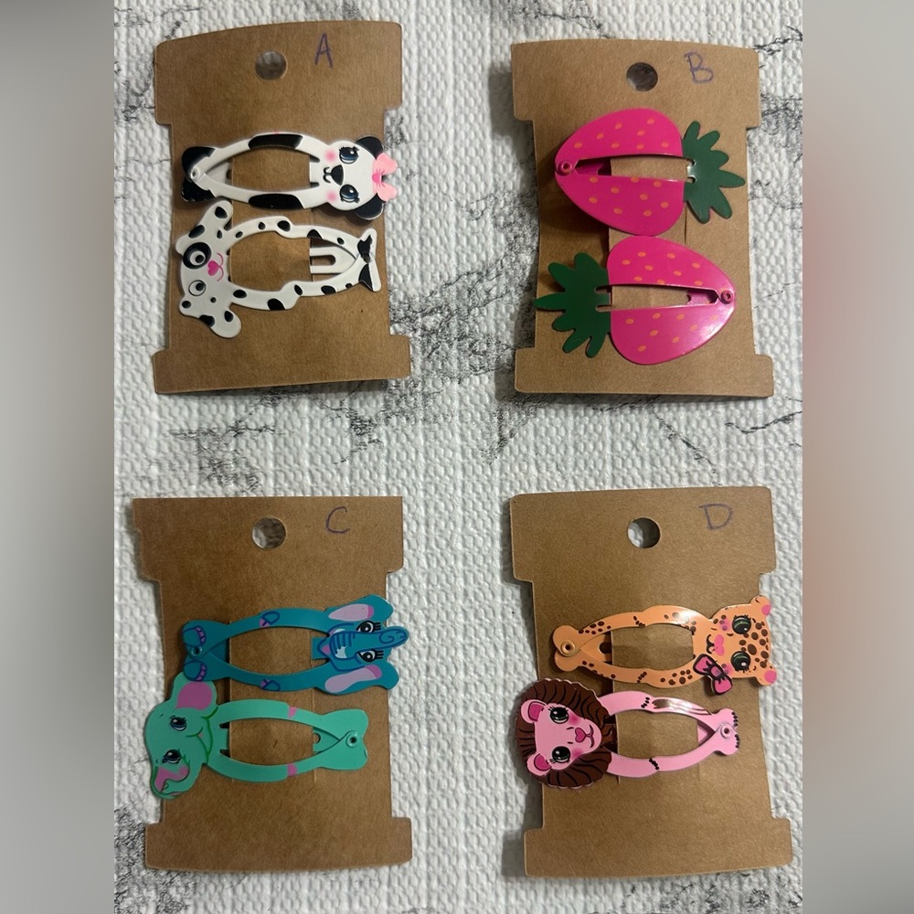 Colorful Hair Clips sold individually choose option in size